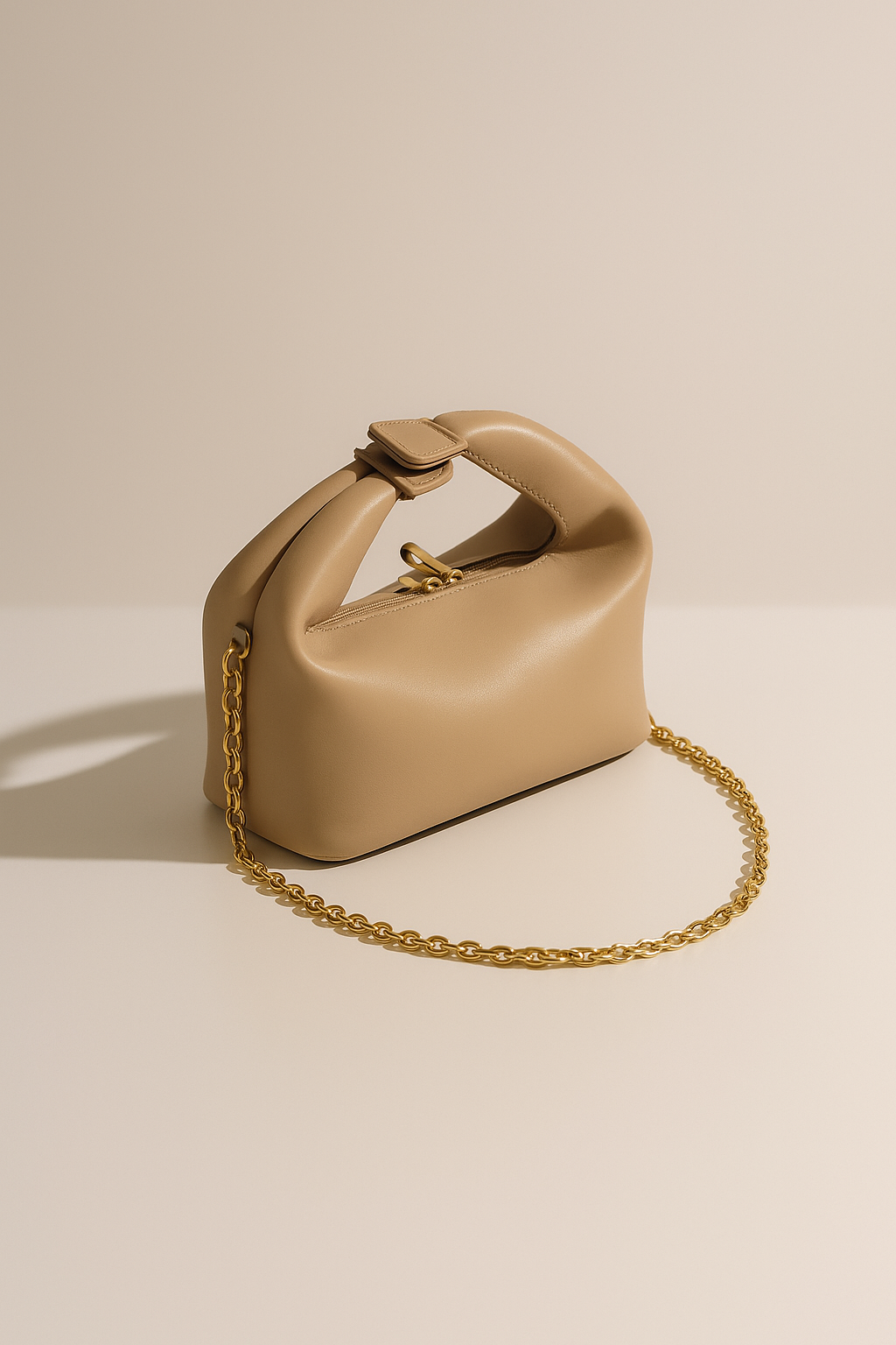 Golden Shoulder Clutch & Chain Stitch Shoulder Bag