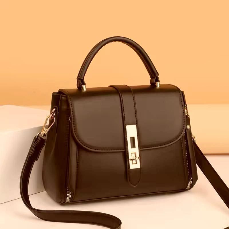 Urban Chic Silver Clasps Crossbody Tote
